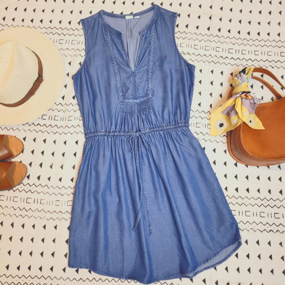 Sleeveless Chambray Gap Dress